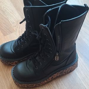 Demonia Boots - Emily 350 Black/Animal/Brown - Size 9